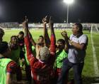 Jugadores de la Estrella Roja celebrando uno de los goles.