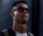 Cristiano Ronaldo al momento de llegar al estadio.
