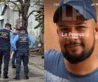 A la derecha, foto en vida de Jorge Francisco Rodríguez Rivera, el vendedor de carros asesinado la mañana de este lunes en el barrio Santa Anita de San Pedro Sula.