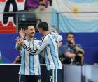 El festejo de Messi tras su gol que lo convierte en el máximo goleador de las Copas del Mundo.
