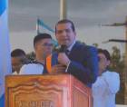 Eber Aplícano durante su primer discurso como alcalde de Choluteca.