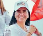 Diputada suspendida Isis Cuéllar durante una participación política pública en las pasadas elecciones.