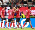 Jugadores de Corea del Sur celebrando uno de los goles ante República Checa.