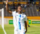 Keyrol Figueroa celebrando su primer gol con la selección nacional de Honduras.