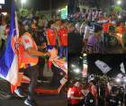 ¡Locura total! Aficionados del Olimpia se fueron a festejar al bulevar Morazán luego de que Olimpia se coronara campeón ante Marathón.