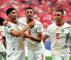 Azzedine Ounahi celebrando su gol con la Selección de Marruecos contra Canadá.
