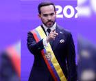 Abelardo de la Espriella reacciona tras jurar como presidente de Colombia para el periodo 2026-2030, este viernes en Cali (Colombia).