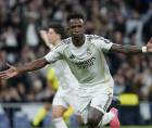 El festejo de Vinicius tras uno de sus goles con el Real Madrid contra la Real Sociedad.