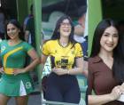 Las bellas chicas que cautivaron en el derbi sampedrano entre Marathón y Real España en el estadio Yankel Rosenthal, donde se vivió una fiesta.