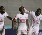 Dereck Moncada celebrando el primer gol del clásico Olimpia vs Motagua.
