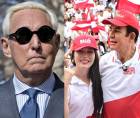 Fotografía de Roger Stone, exasesor de Trump e Iroshka Elvir y Salvador Nasralla.