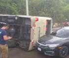 Vista del accidente en la CA-5 a la altura de El Durazno, Francisco Morazán.
