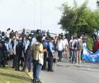 Protesta en el puente La Democracia el viernes 3 de julio.