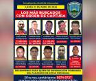 Afiche de los individuos más buscados de Honduras, según la Policía Nacional.