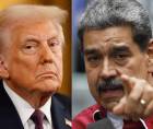 A la izquierda en la imagen, Donald Trump, presidente estadounidense; a la derecha, Nicolás Maduro, mandatario venezolano.