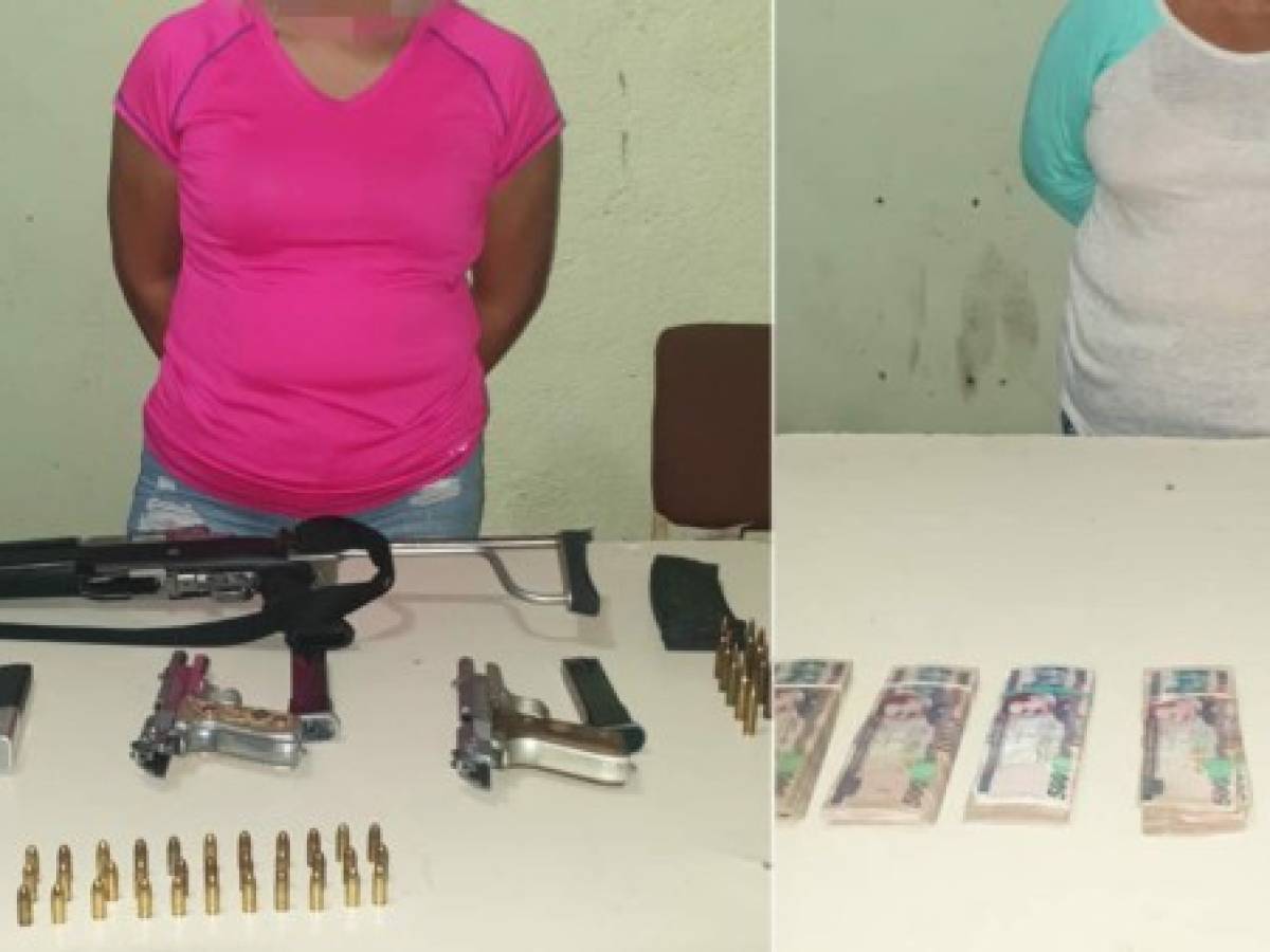 Honduras: Capturan a dos mujeres con armas y más de 340 mil lempiras