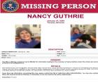 Fotografía cedida por el FBI que muestra el cartel de búsqueda de Nancy Guthrie, la mujer de 84 años desaparecida desde la noche del sábado 31 de enero en la ciudad de Tucson, Arizona (Estados Unidos). EFE