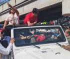 El expresidente Manuel Zelaya Rosales se hizo presente a la movilización del Día del Trabajador este viernes 1 de mayo de 2026 en Tegucigalpa.