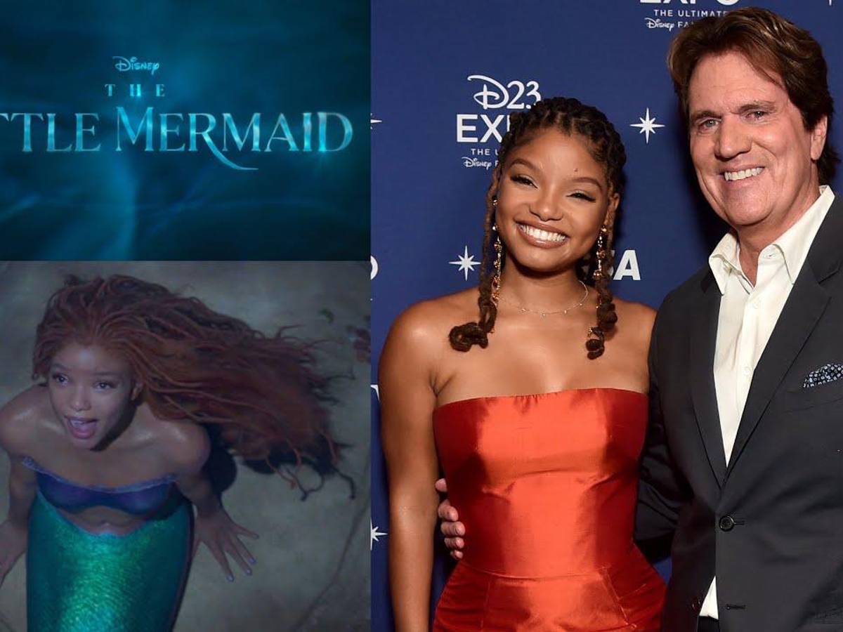 Halle Bailey junto al director de la cinta, Rob Marshall.