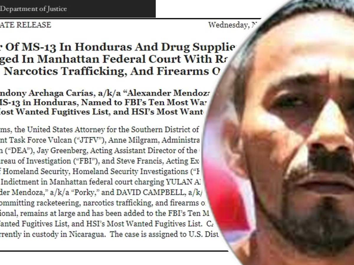 Departamento de Justicia de EEUU acusa a “El Porkys” de tráfico de droga y uso ametralladora