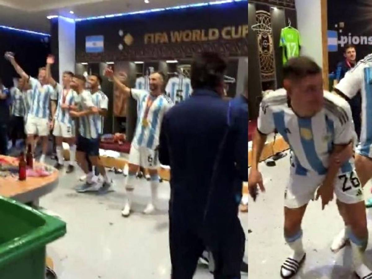 Jugadores argentinos se burlan de Mbappé en festejos del vestuario