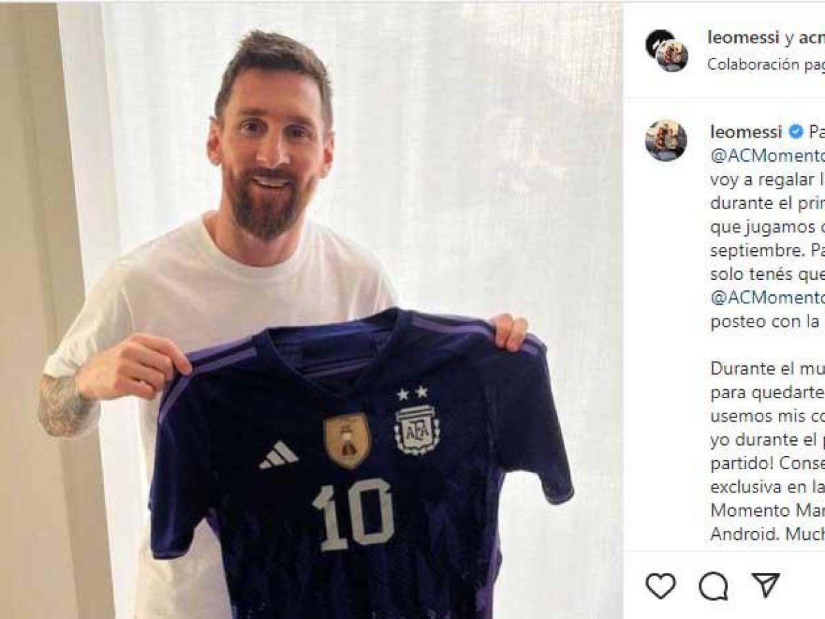 Lionel Messi y su mensaje en Instagram en donde anuncia el sorteo de la camiseta utilizada ante Honduras.