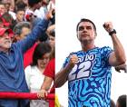 El presidente y candidato a la reelección de Brasil, Luiz Inácio Lula da Silva (i), y al candidato opositor, Flávio Bolsonaro, durante sus respectivos cierres de campaña este sábado y que, según los últimos sondeos, Bolsonaro ganaría la segunda vuelta de las elecciones con un 51 % de los votos válidos frente al 49 % de Lula da Silva.