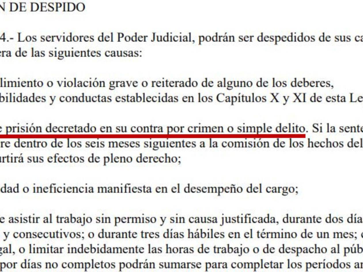 A pesar de lo establecido en la ley de la Carrera Judicial, el exjuez no fue separado de su cargo tras dictársele auto de formal procesamiento.