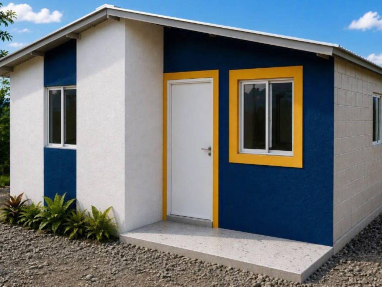 Así es el diseño de la vivienda social que el Gobierno entrega gratuitamente a personas con ingresos inferiores a un salario mínimo.