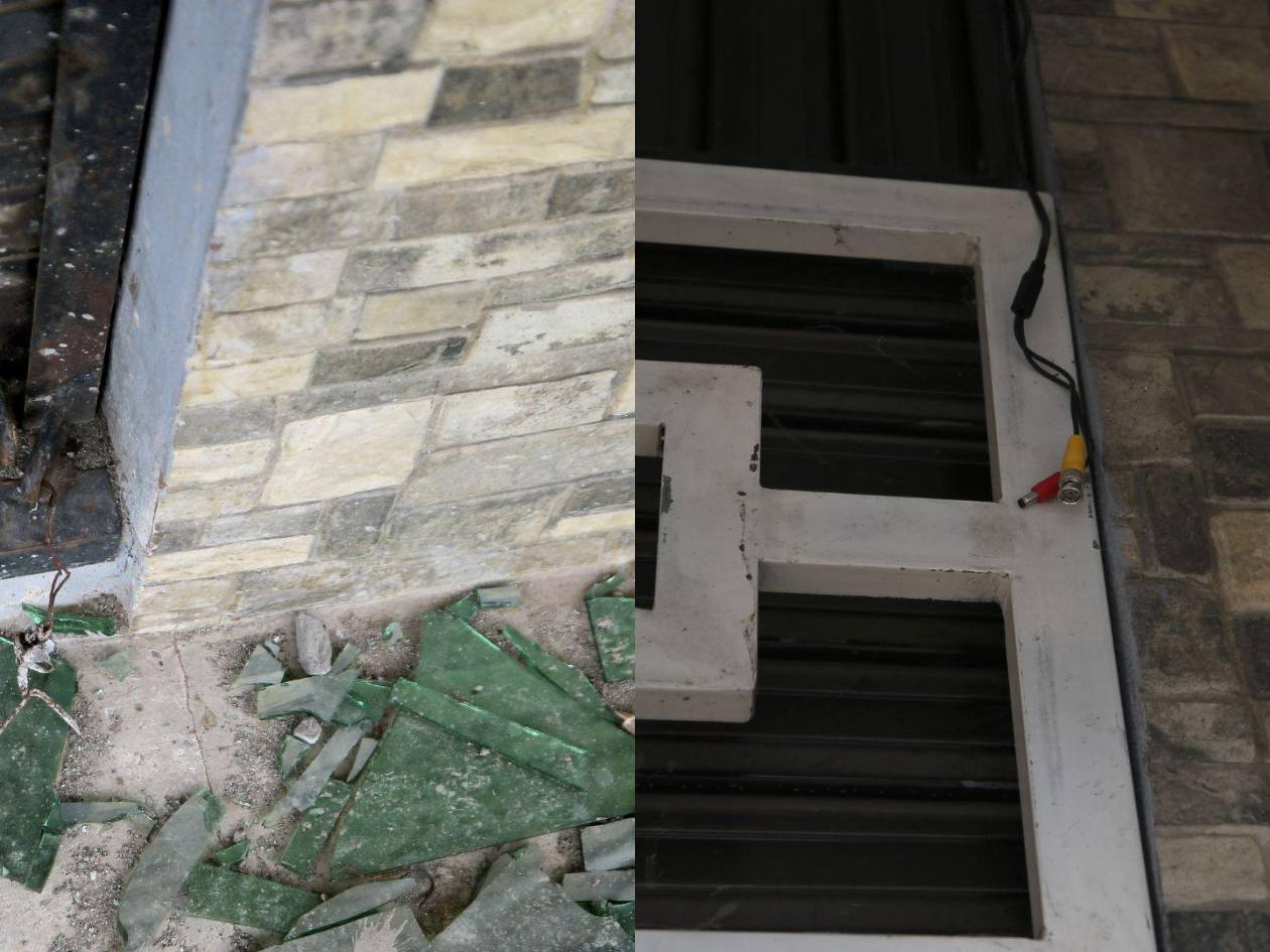 Sin cámara y con vidrios quebrados se encontraron las instalaciones de Koriun dos meses después de la intervención de la Fiscalía.