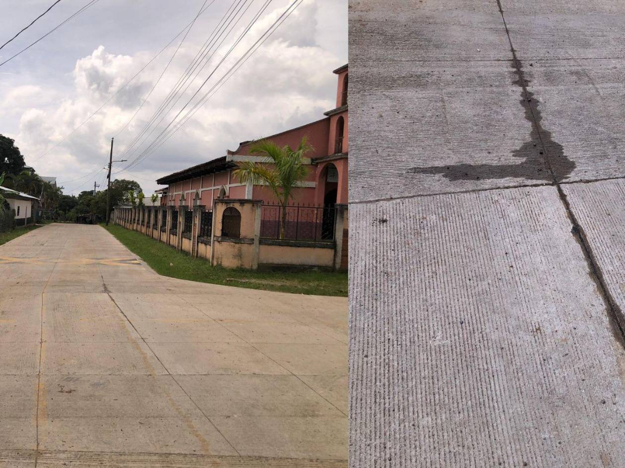 El pavimento en Potrerillos tiene menos de seis meses de construido, y los daños visibles desde etapas tempranas ponen en duda su durabilidad.