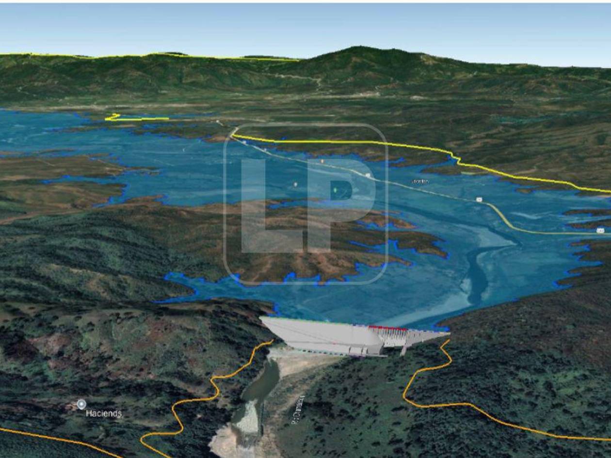 Render de cómo se verá el embalse una vez que esté construida la represa El Tablón.