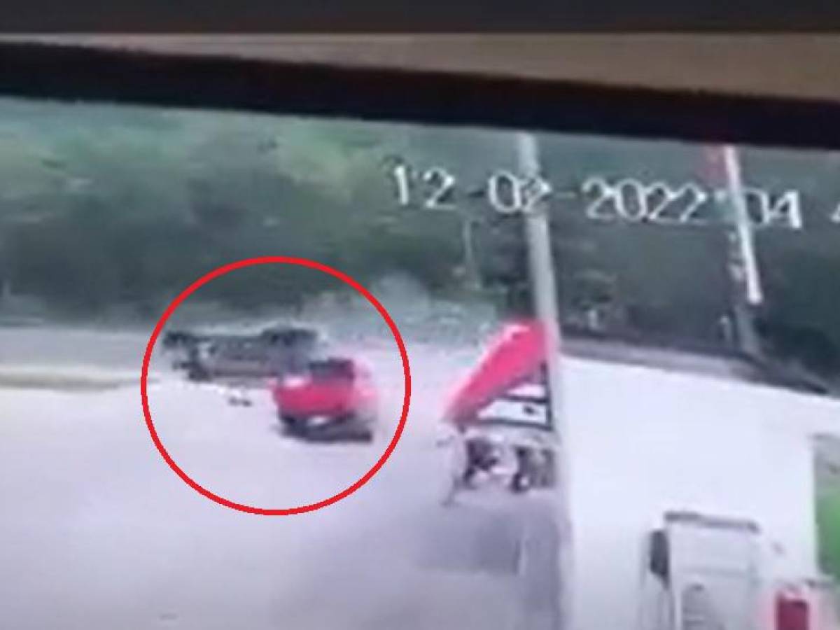 En video queda grabado brutal accidente de tránsito ocurrido en El Progreso, Yoro