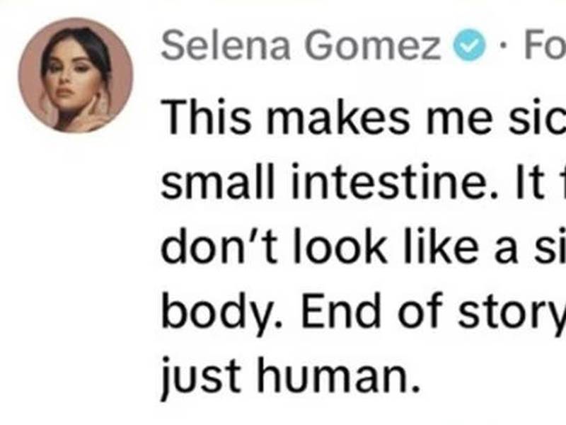Captura del post que hizo Selena Gomez en sus redes sociales.