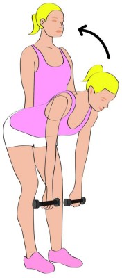 Use las pesas de mano para tonificarse