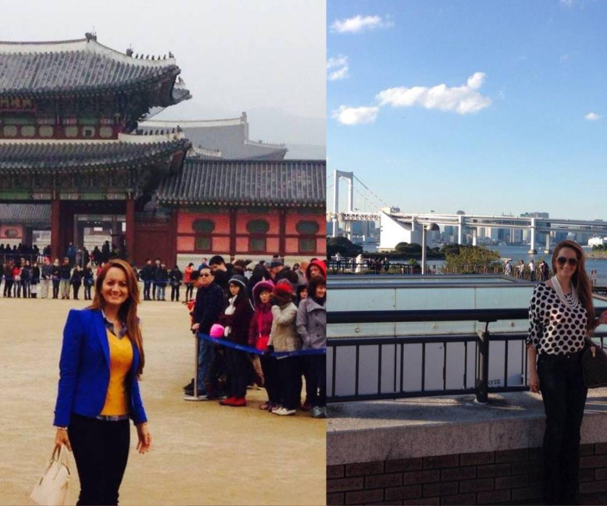 Viajes a Asia y Estados Unidos que Kensy realizó en su momento y que compartió en sus redes sociales.