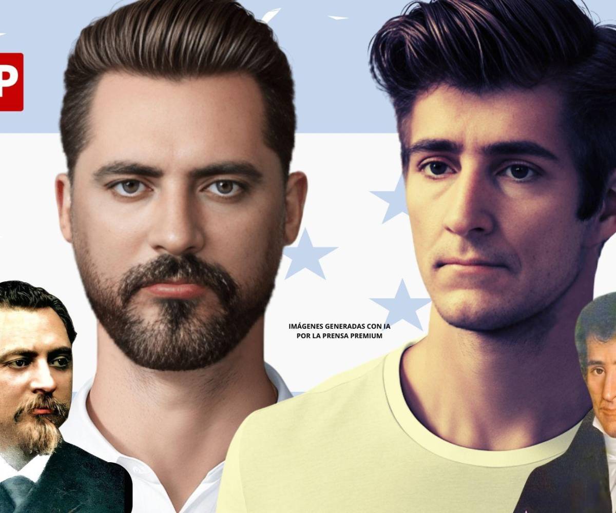 Así lucirían el general Luis Bográn y el sabio José Cecilio del Valle si vivieran en la actualidad. Esta versión fue producida con herramientas de IA.