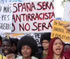 Manifestación contra el racismo en Madrid, España. En las últimas semana se ha avivado el tema debido a los insultos contra el jugador Vinicius.