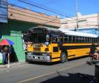 Una unidad de transporte en el centro de la capital hondureña. Fotografía de archivo de LA PRENSA.