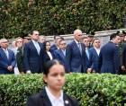Autoridades del Gobierno de la República rinden honores durante los actos solemnes del 15 de septiembre. Fotografía La Prensa.