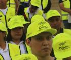Censistas que participan en el lanzamiento del Censo Nacional de Población y Vivienda.