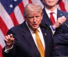 El presidente estadounidense Donald Trump habla durante una conferencia de prensa en la cumbre de la OTAN de 2026 en Ankara, Turquía, el 8 de julio de 2026.