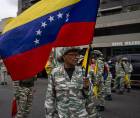 Miembros de la Milicia Bolivariana de Venezuela participan en una manifestación en Caracas.