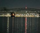 La estructura de acero del puente Francis Scott Key colapsó después de que barco portacontenedores chocara en Baltimore, Maryland, el 26 de marzo de 2024.