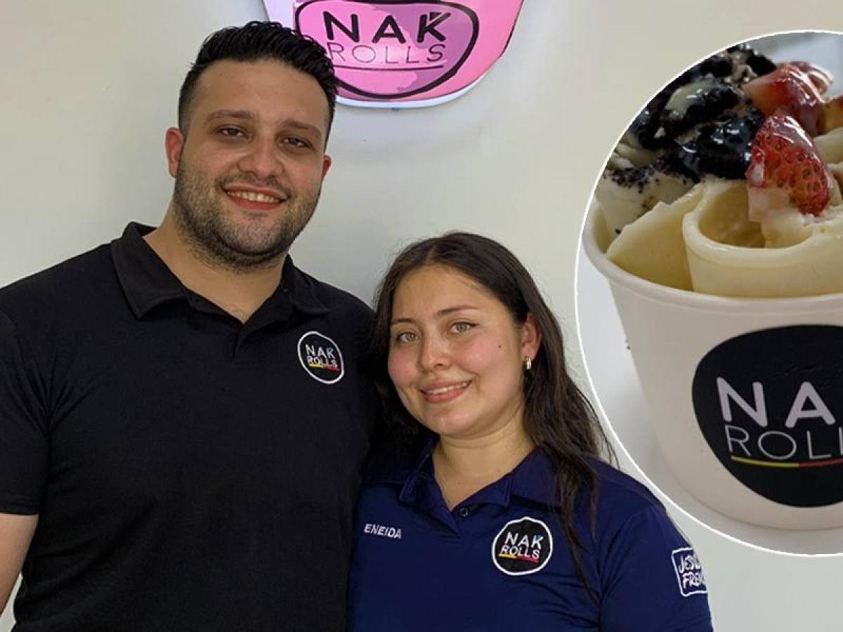 Pareja enamora a San Pedro Sula con sus deliciosos helados “Nak Rolls”