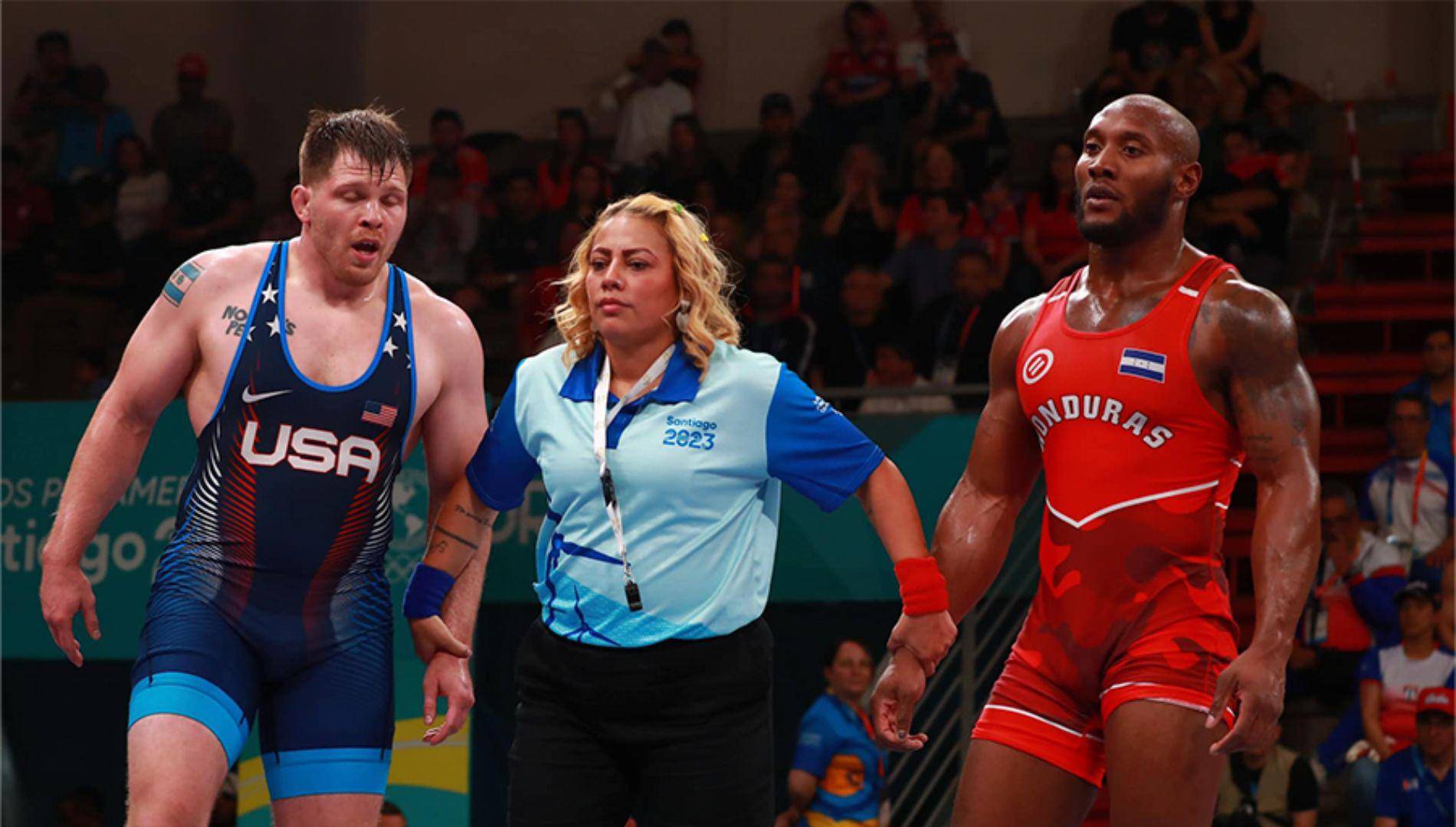 $!Kevin Mejía en el duelo por el bronce en los Juegos Panamericanos 2023.