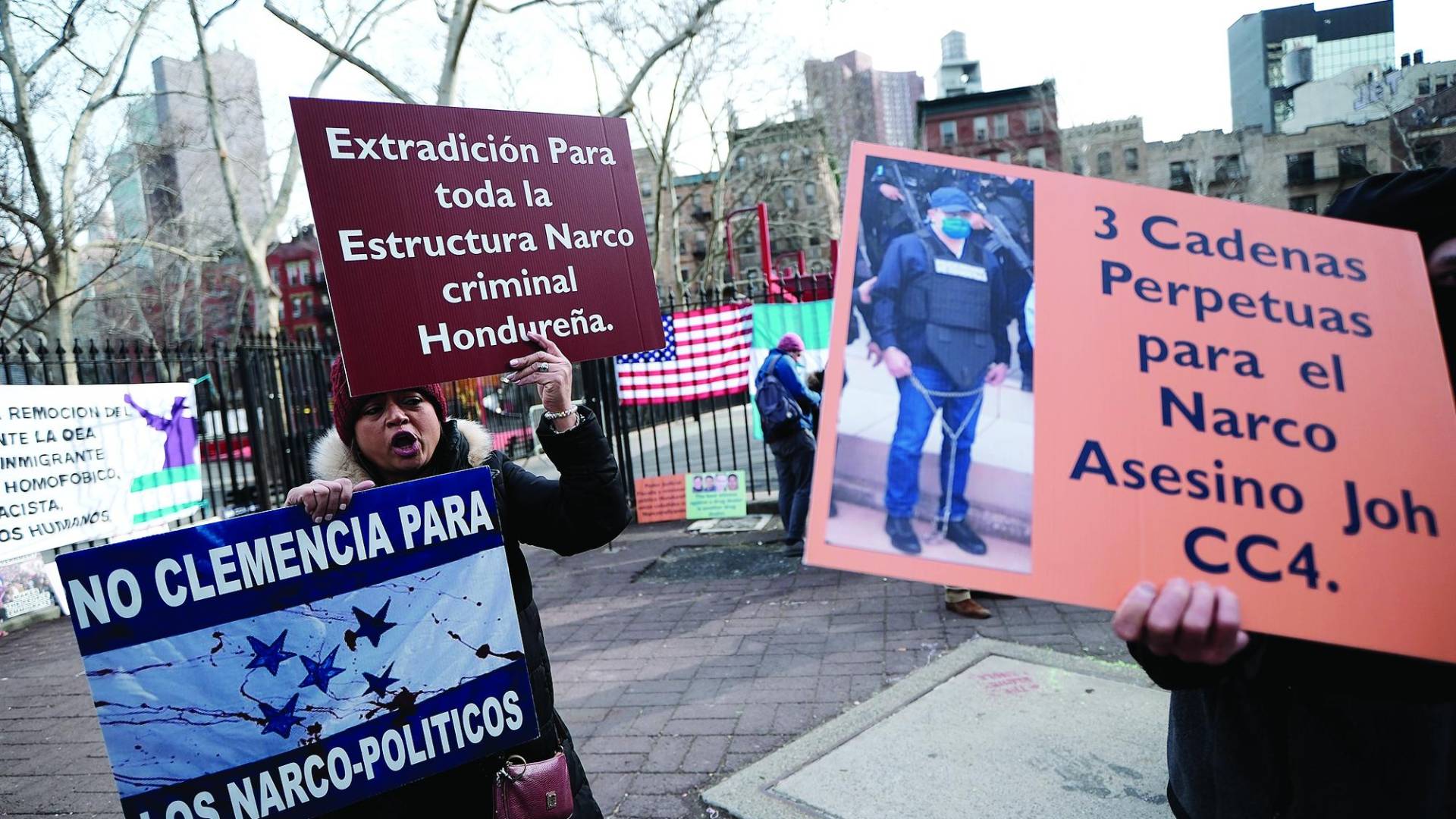 $!Hondureños en NY piden tres cadenas perpetuas para JOH