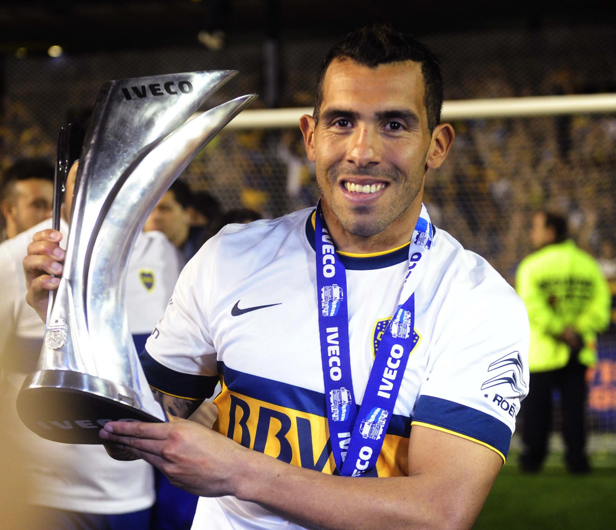 Carlos Tévez conquistó 11 titulos con la camiseta de Boca Juniors.