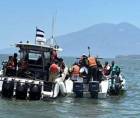 Miembros de la naval hondureña realizando patrullajes en el Golfo de Fonseca, donde se han vuelto comunes los incidentes con las patrulleras de la naval salvadoreña.