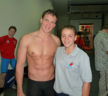 Angie Galdámez y su foto histórica con Ryan Lochte